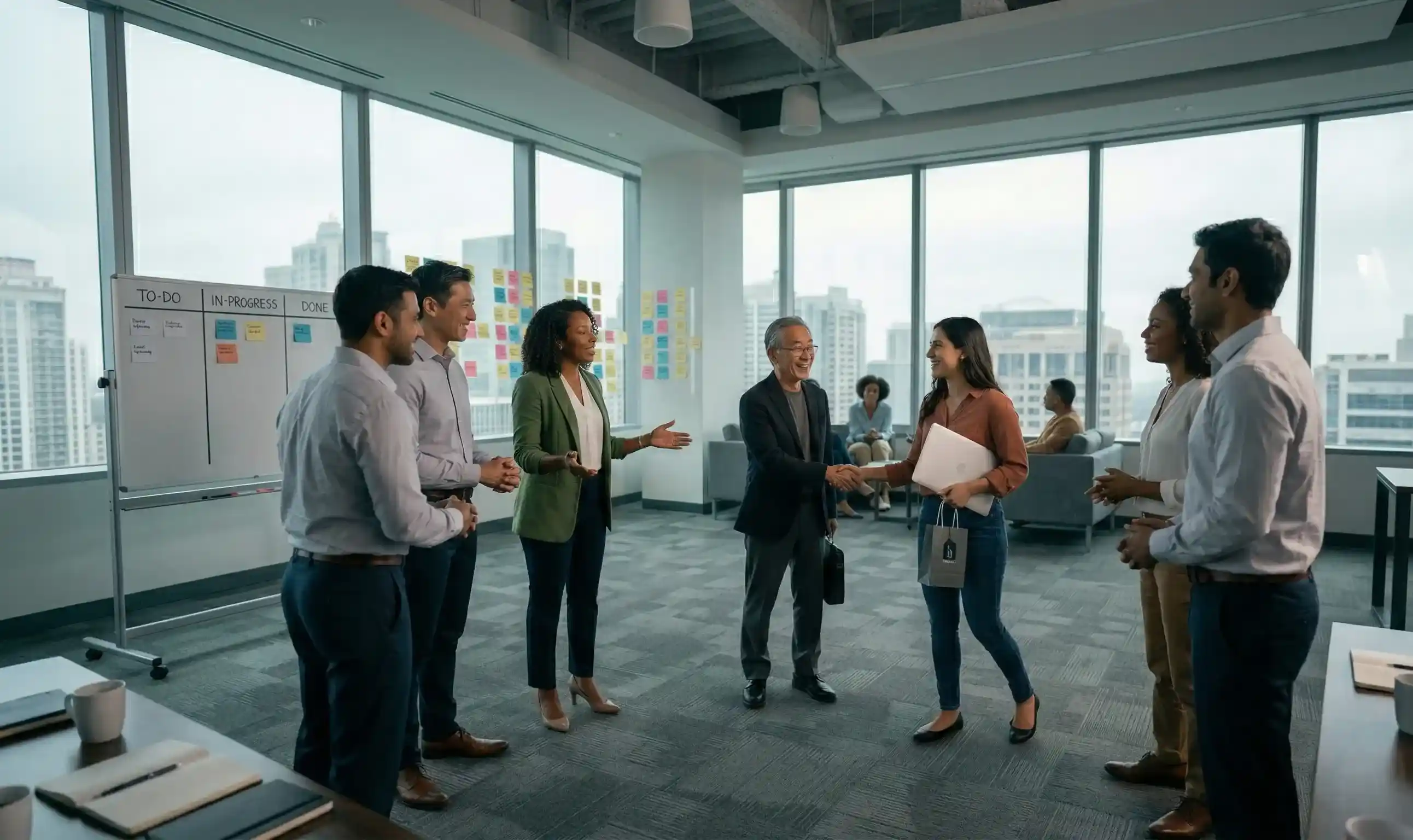 Senior engineering team collaboration